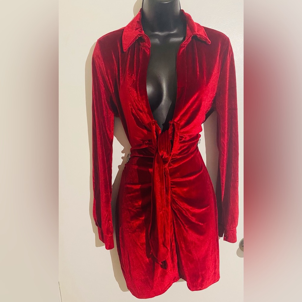 Faux suede dress